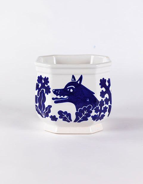 Cache-pot Le Loup et l'Agneau